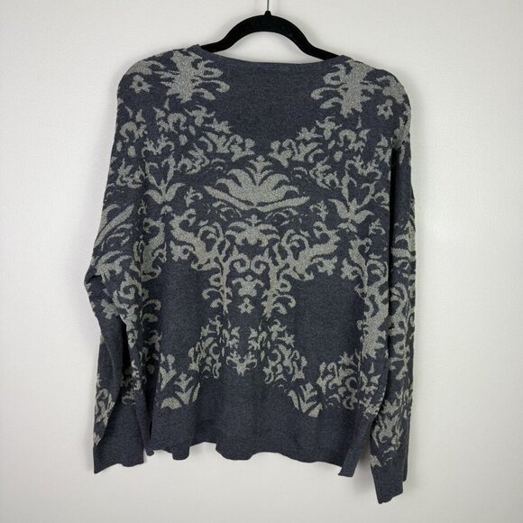 Adrianna Papell Women's Gray Metallic Boat Neck Pull Over Sweater Size Large NWT - Picture 10 of 10